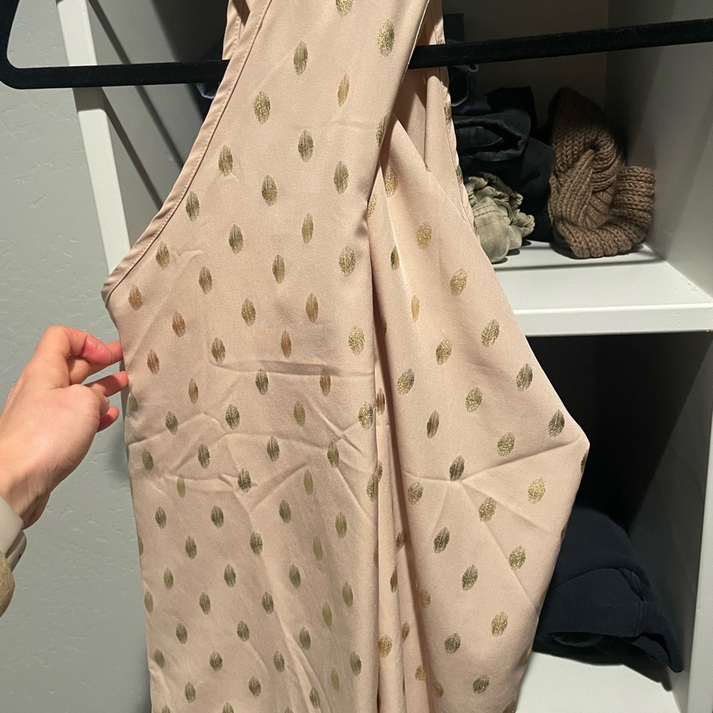 Beige Polka Dot Sleeveless Top